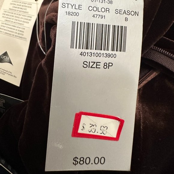 Vintage 90s Amanda Smith Long Brown Velour Turtleneck Dress – NWT 8 Petite - Picture 12 of 14